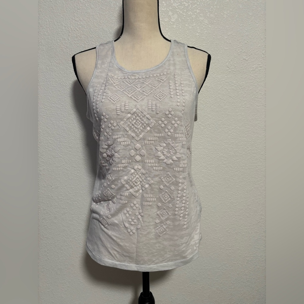 Forever 21 Geometric White Tank Top